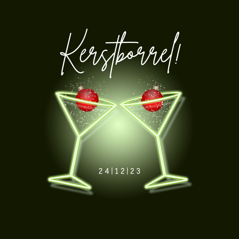 Zakelijke kerstkaart kerstborrel cocktailglazen - Zakelijke kerstkaarten Zakelijke kerstkaarten - Zakelijke kerstkaart kerstborrel cocktailglazen