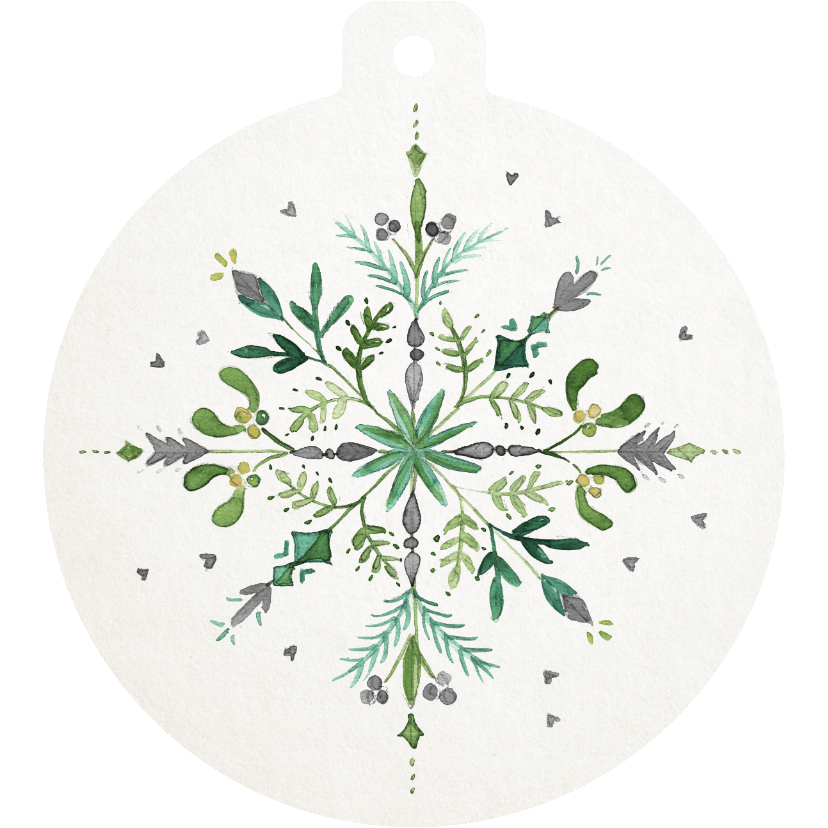 Zakelijke kerstkaarten - Zakelijke kerstkaart kerstster aquarel kerstbal vorm