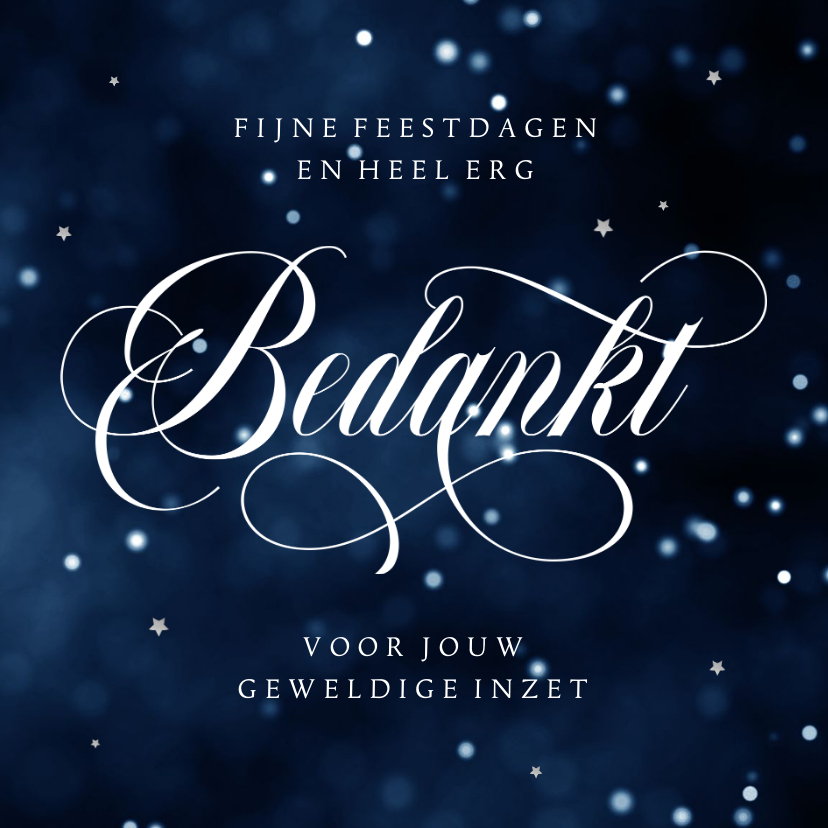 Zakelijke kerstkaart klassieke bedankt lichtjes sterren - Zakelijke kerstkaarten Zakelijke kerstkaarten - Zakelijke kerstkaart klassieke bedankt lichtjes sterren