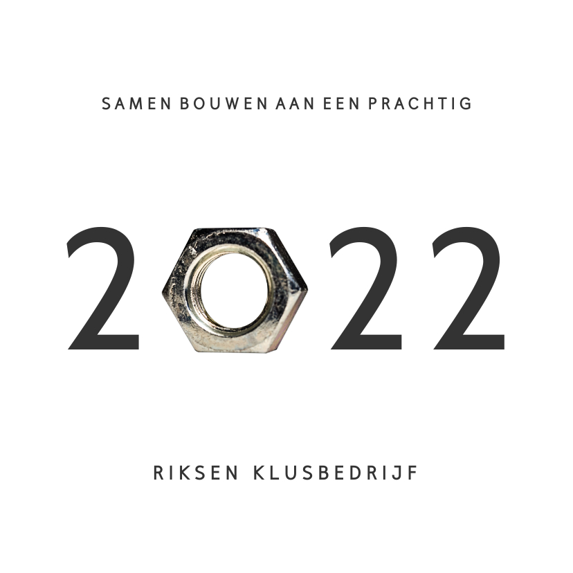 Zakelijke kerstkaart klusbedrijf jaartal 2022 moer - Zakelijke kerstkaarten Zakelijke kerstkaarten - Zakelijke kerstkaart klusbedrijf jaartal 2022 moer