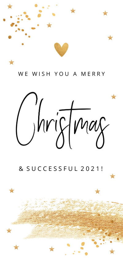 Zakelijke kerstkaart langwerpig goud wit - Zakelijke kerstkaarten Zakelijke kerstkaarten - Zakelijke kerstkaart langwerpig goud wit