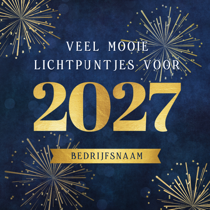 Zakelijke kerstkaart lichtpuntjes 2027 vuurwerk donkerblauw - Zakelijke kerstkaarten Zakelijke kerstkaarten - Zakelijke kerstkaart lichtpuntjes 2027 vuurwerk donkerblauw