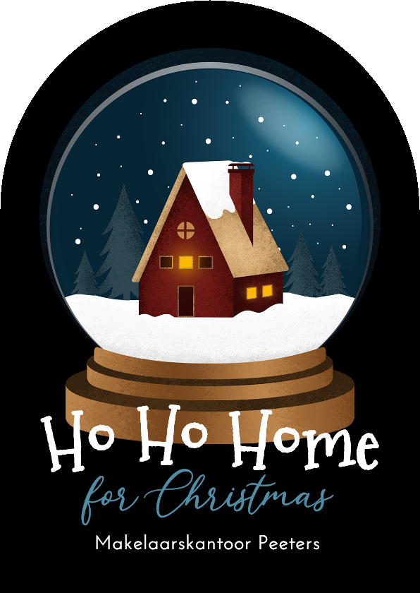 Zakelijke kerstkaart makelaardij huis sneeuwbol home - Zakelijke kerstkaarten Zakelijke kerstkaarten - Zakelijke kerstkaart makelaardij huis sneeuwbol home