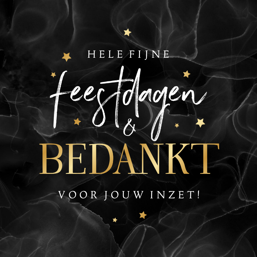 Zakelijke kerstkaart marmer medewerker bedankt sterren goud - Zakelijke kerstkaarten Zakelijke kerstkaarten - Zakelijke kerstkaart marmer medewerker bedankt sterren goud