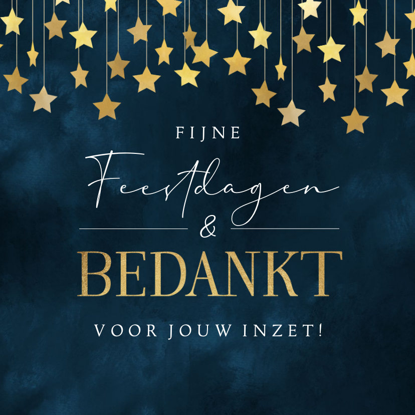 Zakelijke kerstkaart medewerkers bedankt Kaartje2go