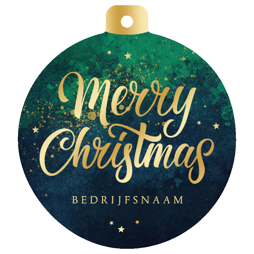Zakelijke kerstkaarten - Zakelijke kerstkaart merry christmas kerstbal vorm goud