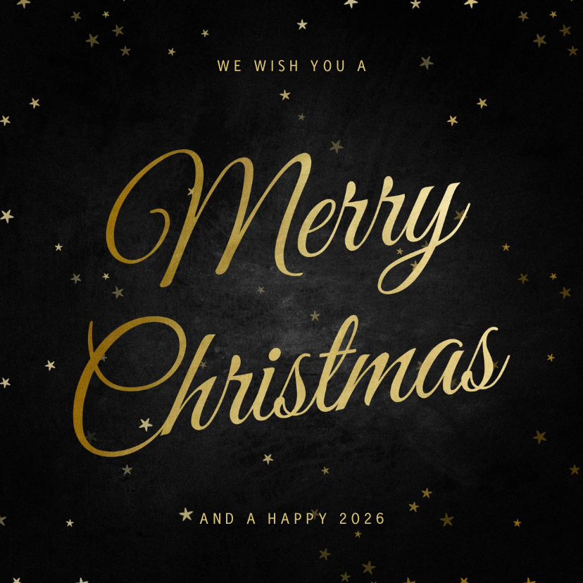 Zakelijke kerstkaart Merry Christmas klassiek met sterren - Zakelijke kerstkaarten Zakelijke kerstkaarten - Zakelijke kerstkaart Merry Christmas klassiek met sterren
