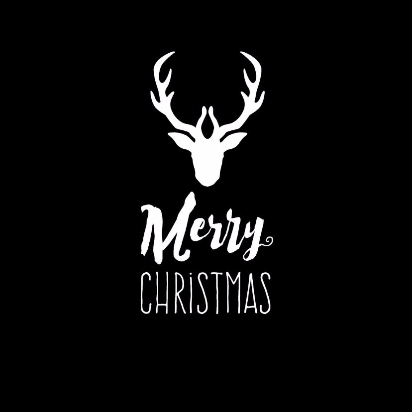 Zakelijke kerstkaart Merry christmas met rendier - Zakelijke kerstkaarten Zakelijke kerstkaarten - Zakelijke kerstkaart Merry christmas met rendier