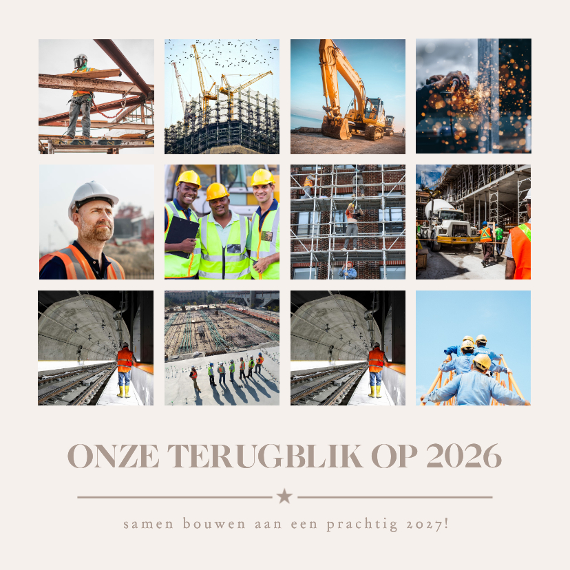 Zakelijke kerstkaart met 12 foto's als terugblijk op 2026 - Zakelijke kerstkaarten Zakelijke kerstkaarten - Zakelijke kerstkaart met 12 foto's als terugblijk op 2026