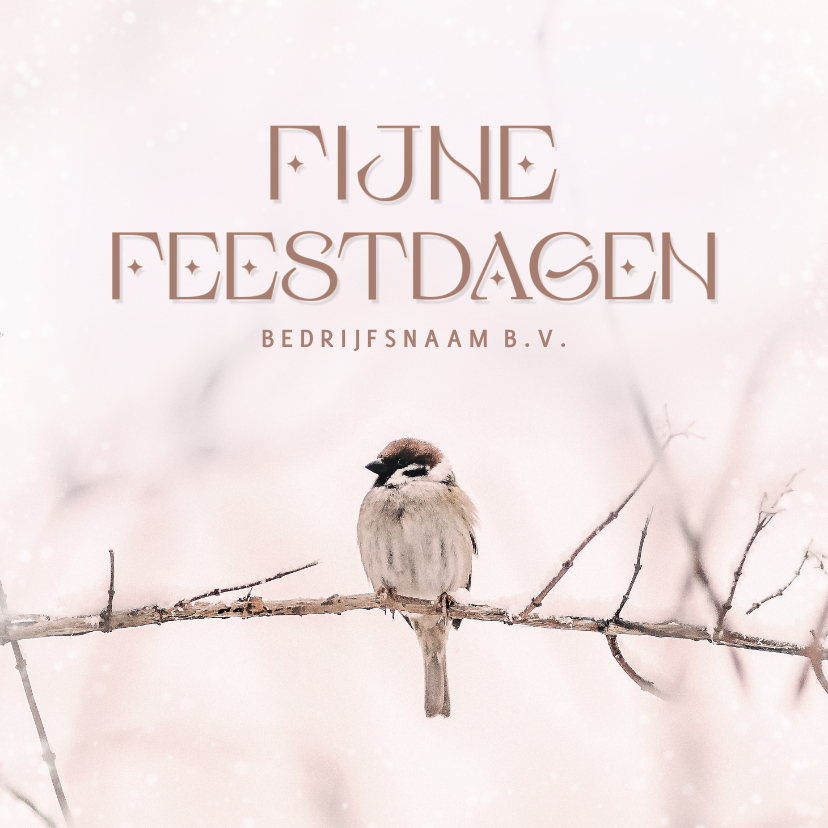 Zakelijke kerstkaart met foto van vogeltje in de sneeuw - Zakelijke kerstkaarten Zakelijke kerstkaarten - Zakelijke kerstkaart met foto van vogeltje in de sneeuw