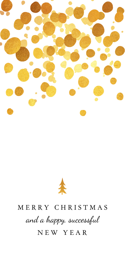 Zakelijke kerstkaart met gouden spetters en boompje - Zakelijke kerstkaarten Zakelijke kerstkaarten - Zakelijke kerstkaart met gouden spetters en boompje