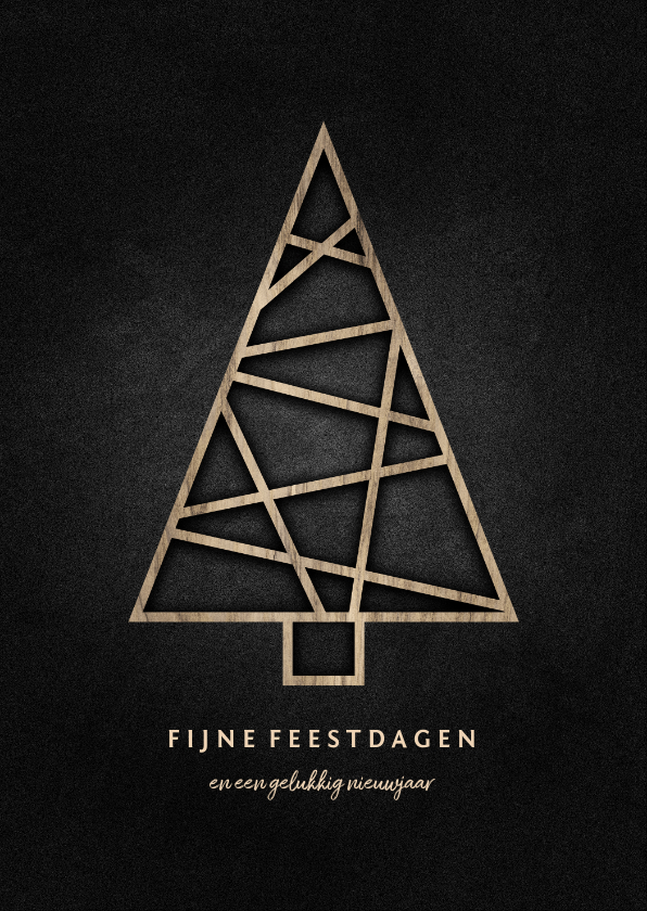 Zakelijke kerstkaart met houten kerstboom en krijtbord - Zakelijke kerstkaarten Zakelijke kerstkaarten - Zakelijke kerstkaart met houten kerstboom en krijtbord