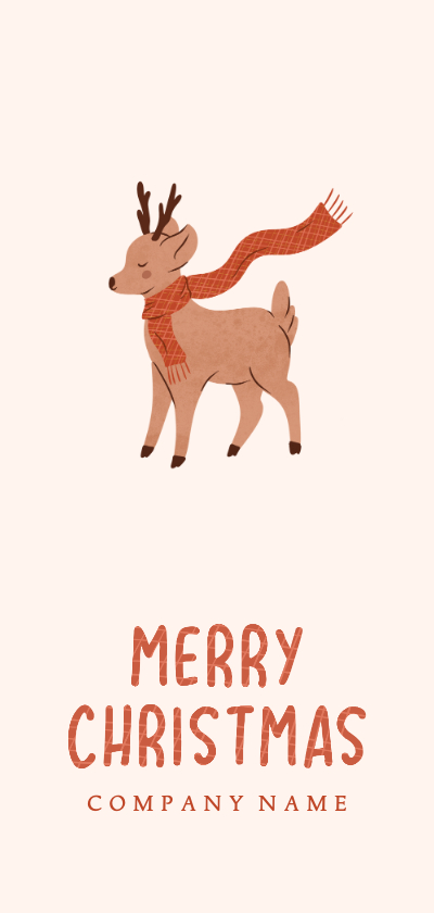 Zakelijke kerstkaart met illustratie van een hertje - Zakelijke kerstkaarten Zakelijke kerstkaarten - Zakelijke kerstkaart met illustratie van een hertje