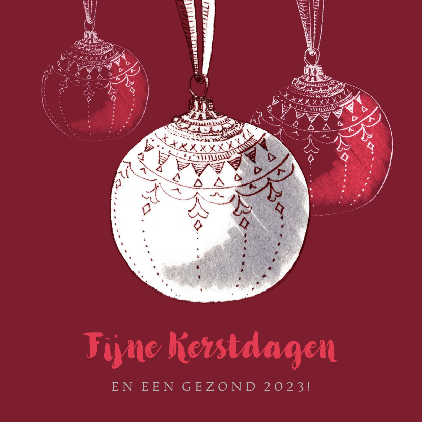Zakelijke kerstkaart met kerstballen - Zakelijke kerstkaarten Zakelijke kerstkaarten - Zakelijke kerstkaart met kerstballen