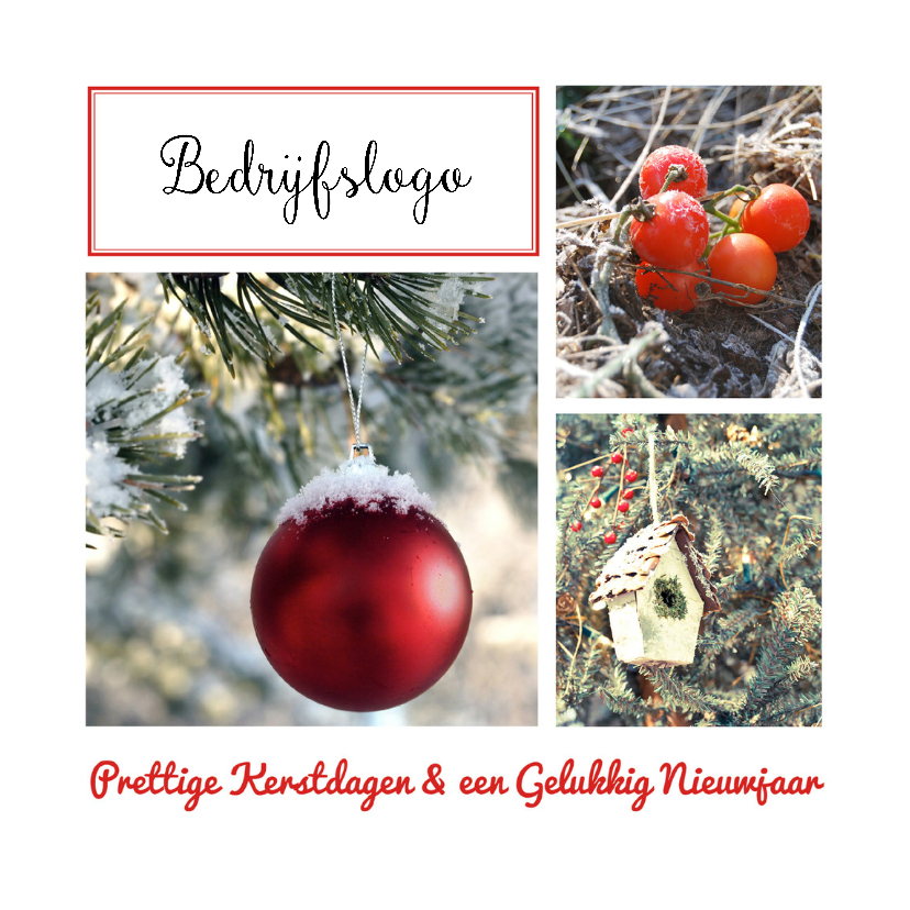 Zakelijke kerstkaart met rood - Zakelijke kerstkaarten Zakelijke kerstkaarten - Zakelijke kerstkaart met rood