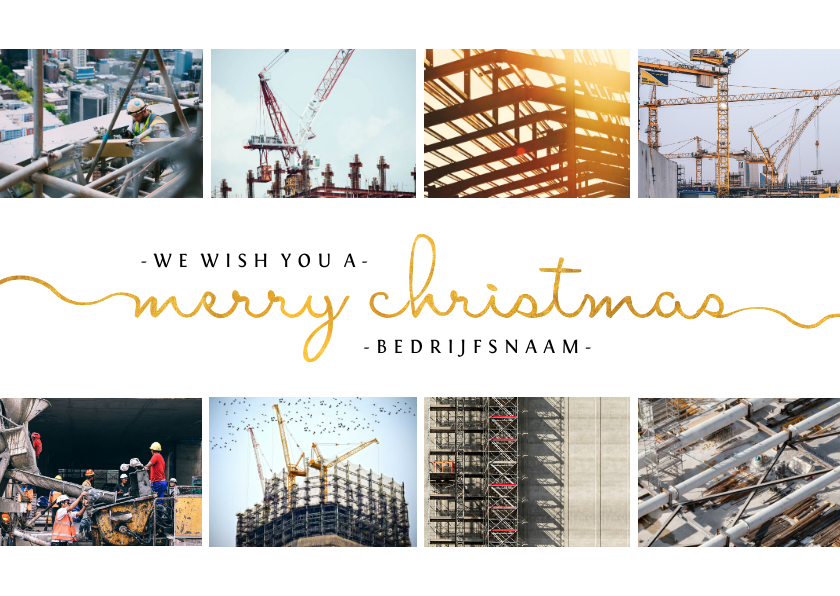 Zakelijke kerstkaart met sierlijke letters en foto's - Zakelijke kerstkaarten Zakelijke kerstkaarten - Zakelijke kerstkaart met sierlijke letters en foto's