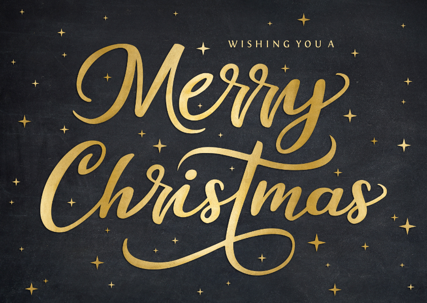 Zakelijke kerstkaart met sierlijke letters Merry Christmas - Zakelijke kerstkaarten Zakelijke kerstkaarten - Zakelijke kerstkaart met sierlijke letters Merry Christmas