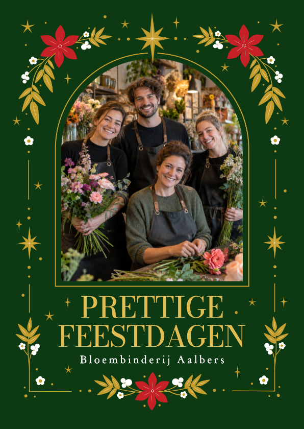 Zakelijke kerstkaart met stijlvol kader takjes - Zakelijke kerstkaarten Zakelijke kerstkaarten - Zakelijke kerstkaart met stijlvol kader takjes