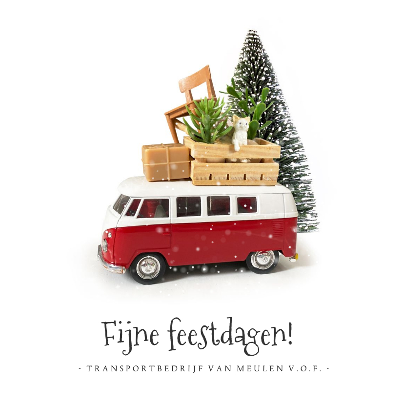 Zakelijke kerstkaart met Volkswagenbusje transportbedrijf - Zakelijke kerstkaarten Zakelijke kerstkaarten - Zakelijke kerstkaart met Volkswagenbusje transportbedrijf