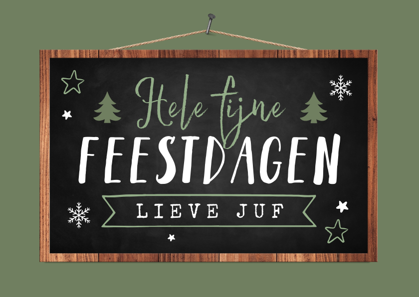 Zakelijke kerstkaarten - Zakelijke kerstkaart onderwijs leraar schoolbord