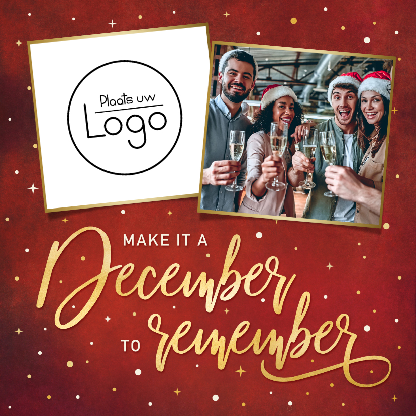 Zakelijke kerstkaart positief make it a december to remember - Zakelijke kerstkaarten Zakelijke kerstkaarten - Zakelijke kerstkaart positief make it a december to remember