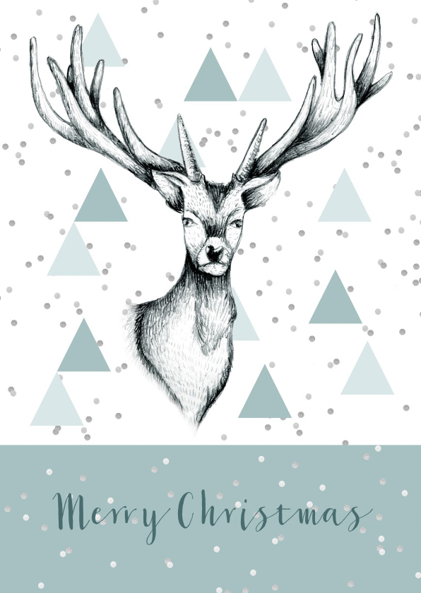 Zakelijke kerstkaart rendier grafisch stijlvol - Zakelijke kerstkaarten Zakelijke kerstkaarten - Zakelijke kerstkaart rendier grafisch stijlvol