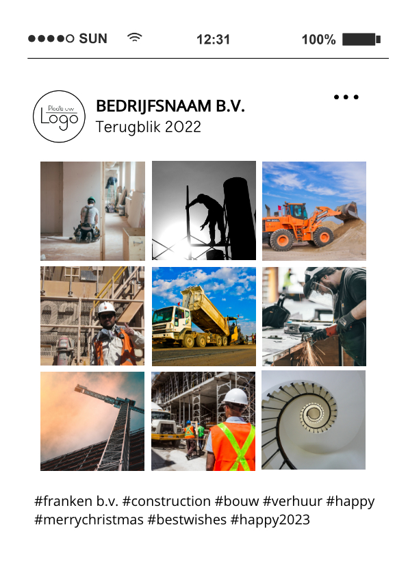 Zakelijke kerstkaarten - Zakelijke kerstkaart social media tijdlijn terugblik op 2022