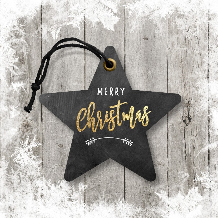 Zakelijke kerstkaart ster hout - Zakelijke kerstkaarten Zakelijke kerstkaarten - Zakelijke kerstkaart ster hout