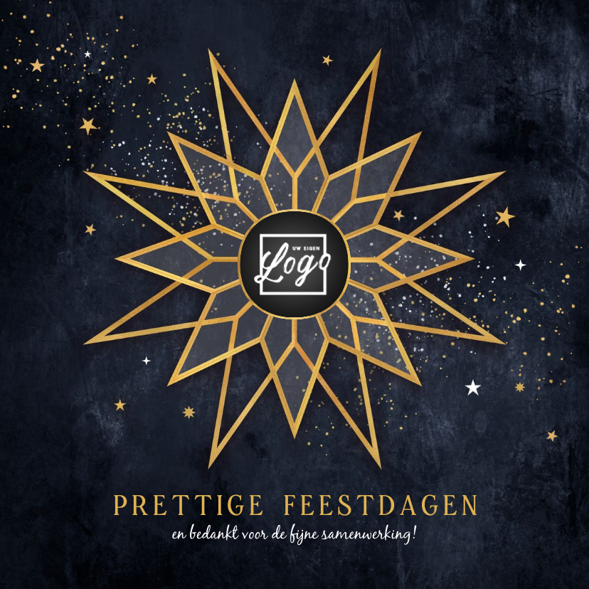 Zakelijke kerstkaart ster logo chique prettige feestdagen - Zakelijke kerstkaarten Zakelijke kerstkaarten - Zakelijke kerstkaart ster logo chique prettige feestdagen