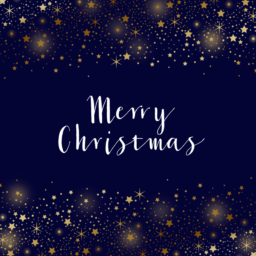 Zakelijke kerstkaart sterren goud glitterlook - Zakelijke kerstkaarten Zakelijke kerstkaarten - Zakelijke kerstkaart sterren goud glitterlook
