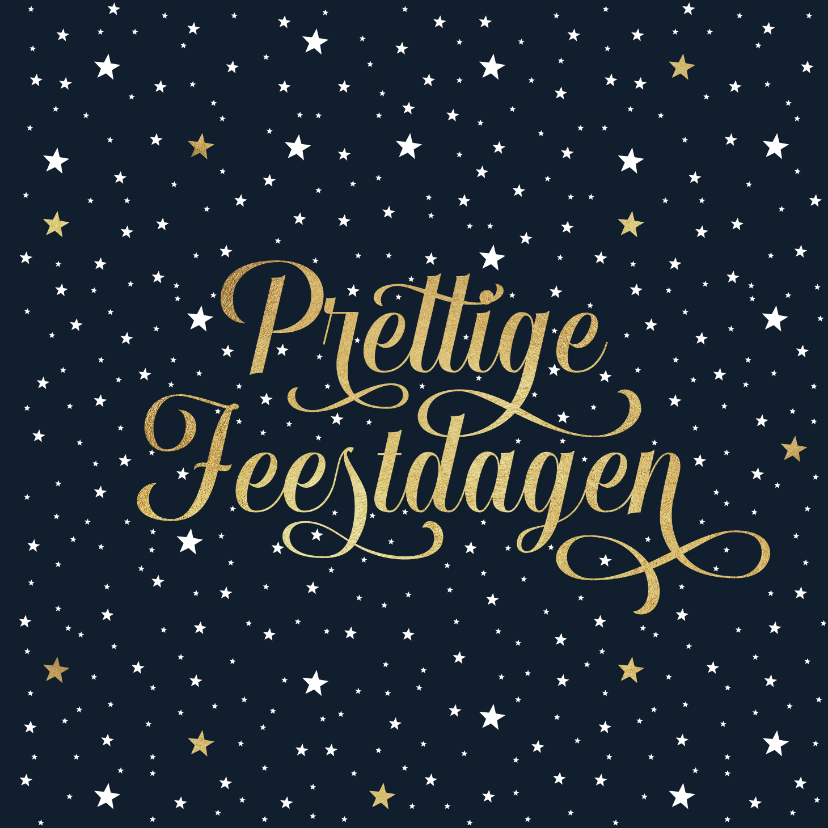 Zakelijke kerstkaarten - Zakelijke kerstkaart sterren goud prettige feestdagen