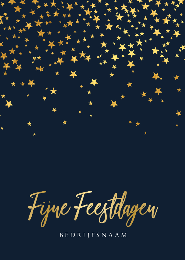 Zakelijke kerstkaart sterren goud stijlvol fijne feestdagen - Zakelijke kerstkaarten Zakelijke kerstkaarten - Zakelijke kerstkaart sterren goud stijlvol fijne feestdagen