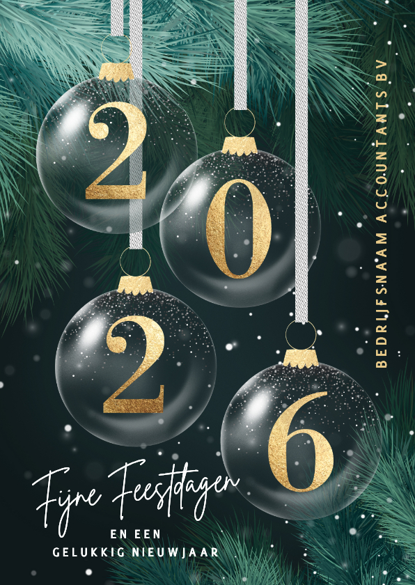 Zakelijke kerstkaart stijlvol 2026 groen goud - Zakelijke kerstkaarten Zakelijke kerstkaarten - Zakelijke kerstkaart stijlvol 2026 groen goud