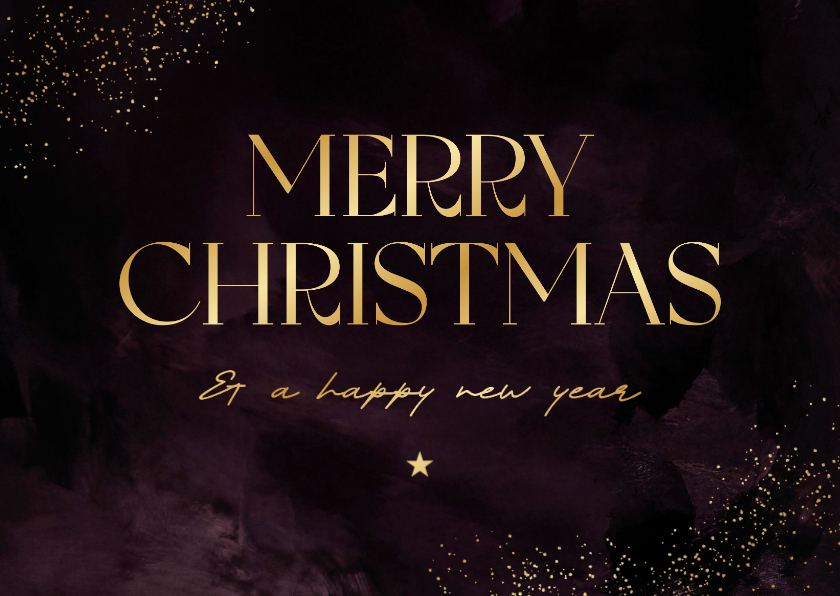 Zakelijke kerstkaarten - Zakelijke kerstkaart stijlvol paars merry christmas