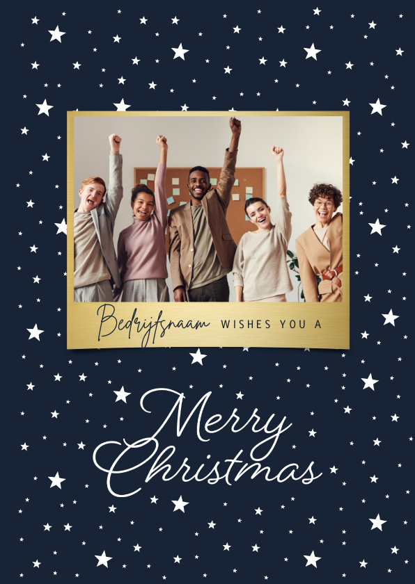 Zakelijke kerstkaart stijlvol sterren merry christmas foto - Zakelijke kerstkaarten Zakelijke kerstkaarten - Zakelijke kerstkaart stijlvol sterren merry christmas foto