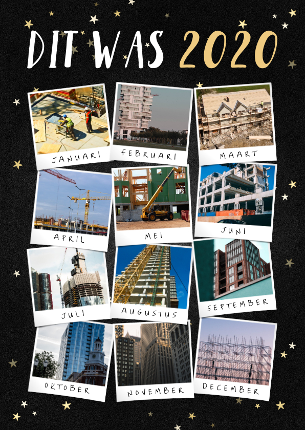 Zakelijke kerstkaart terugblik op 2019 fotocollage polaroid - Zakelijke kerstkaarten Zakelijke kerstkaarten - Zakelijke kerstkaart terugblik op 2019 fotocollage polaroid