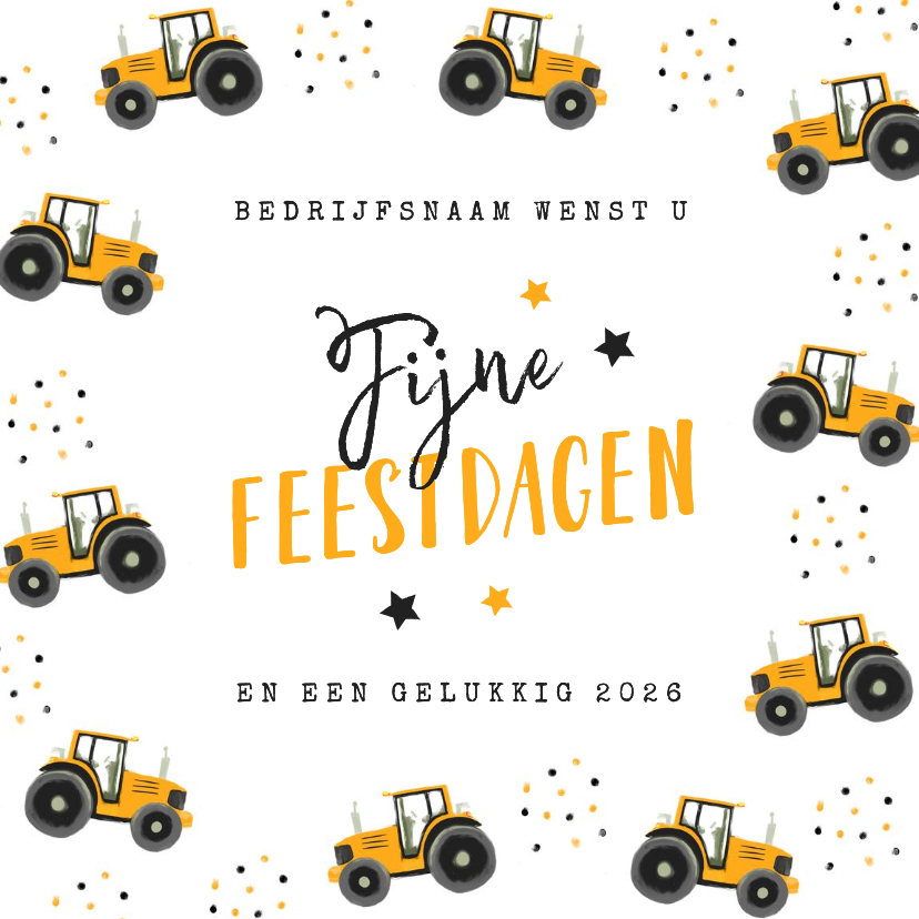 Zakelijke kerstkaart tractor agrarisch landbouw hovenier - Zakelijke kerstkaarten Zakelijke kerstkaarten - Zakelijke kerstkaart tractor agrarisch landbouw hovenier