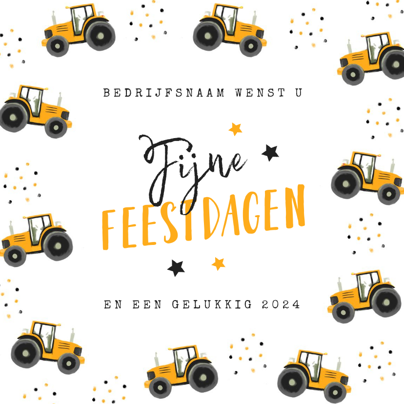 Zakelijke kerstkaarten - Zakelijke kerstkaart tractor agrarisch landbouw hovenier