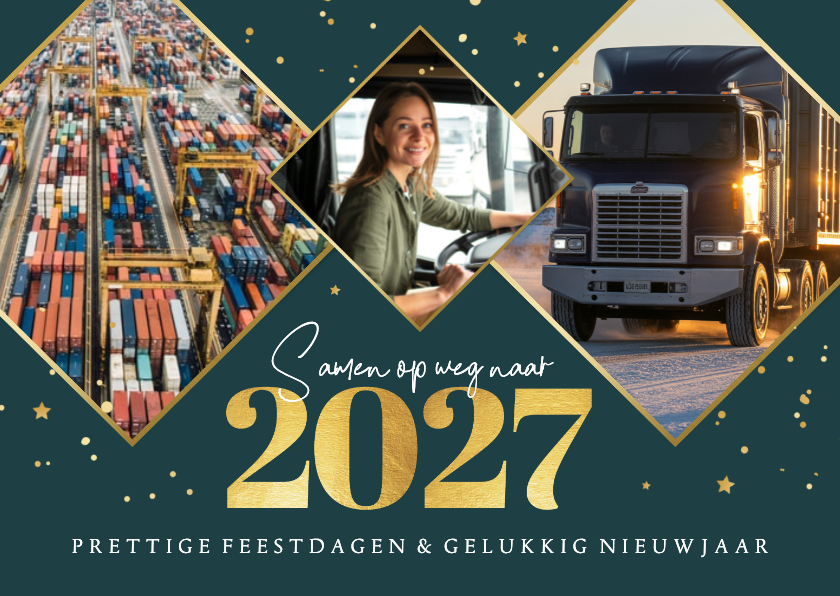 Zakelijke kerstkaart transport 2027 fijne feestdagen - Zakelijke kerstkaarten Zakelijke kerstkaarten - Zakelijke kerstkaart transport 2027 fijne feestdagen