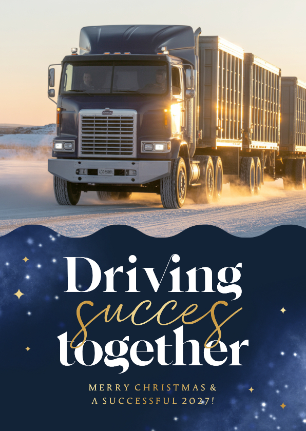 Zakelijke kerstkaarten - Zakelijke kerstkaart transport foto sparkles internationaal