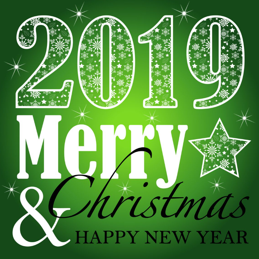 Zakelijke kerstkaart typografie groen - Zakelijke kerstkaarten Zakelijke kerstkaarten - Zakelijke kerstkaart typografie groen