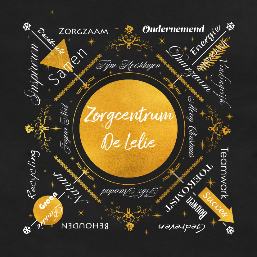 Zakelijke kerstkaart typografie krijtbord - Zakelijke kerstkaarten Zakelijke kerstkaarten - Zakelijke kerstkaart typografie krijtbord