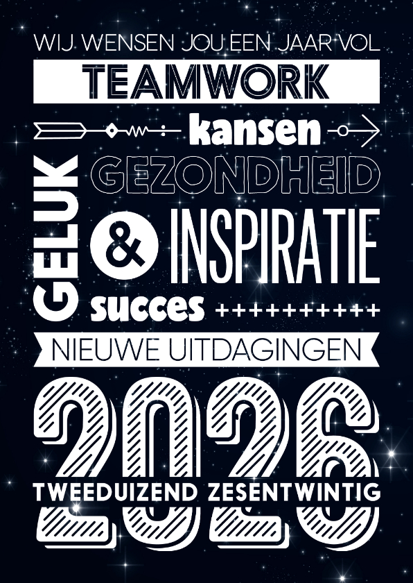 Zakelijke kerstkaart typografie sterretjes - Zakelijke kerstkaarten Zakelijke kerstkaarten - Zakelijke kerstkaart typografie sterretjes