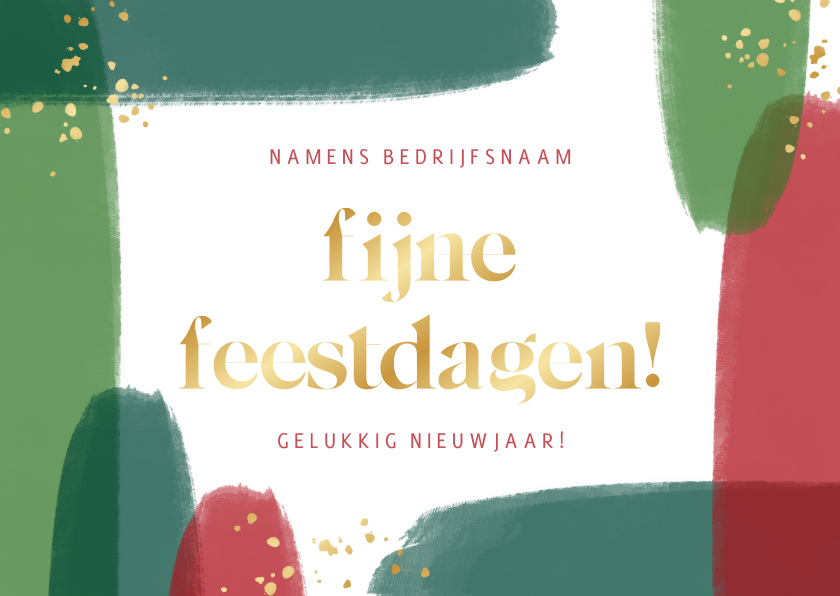 Zakelijke kerstkaart verfstrepen schilder goudfolie - Zakelijke kerstkaarten Zakelijke kerstkaarten - Zakelijke kerstkaart verfstrepen schilder goudfolie