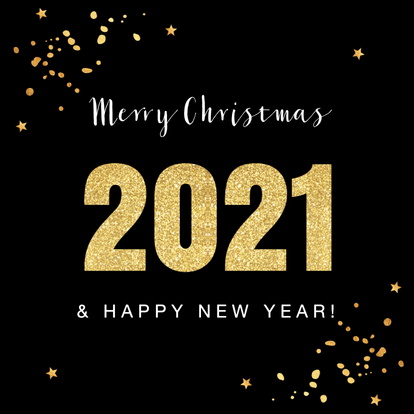 Zakelijke kerstkaart vierkant confetti goud - Zakelijke kerstkaarten Zakelijke kerstkaarten - Zakelijke kerstkaart vierkant confetti goud