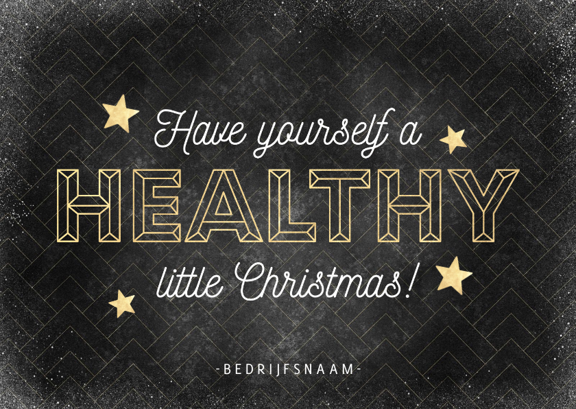 Zakelijke kerstkaart vintage patroon 'healthy Christmas' - Zakelijke kerstkaarten Zakelijke kerstkaarten - Zakelijke kerstkaart vintage patroon 'healthy Christmas'