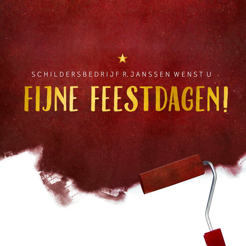Zakelijke kerstkaart voor een schilder met verfroller - Zakelijke kerstkaarten Zakelijke kerstkaarten - Zakelijke kerstkaart voor een schilder met verfroller