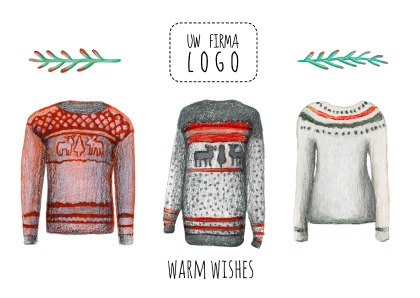 Zakelijke kerstkaart warm wishes met logo - Zakelijke kerstkaarten Zakelijke kerstkaarten - Zakelijke kerstkaart warm wishes met logo