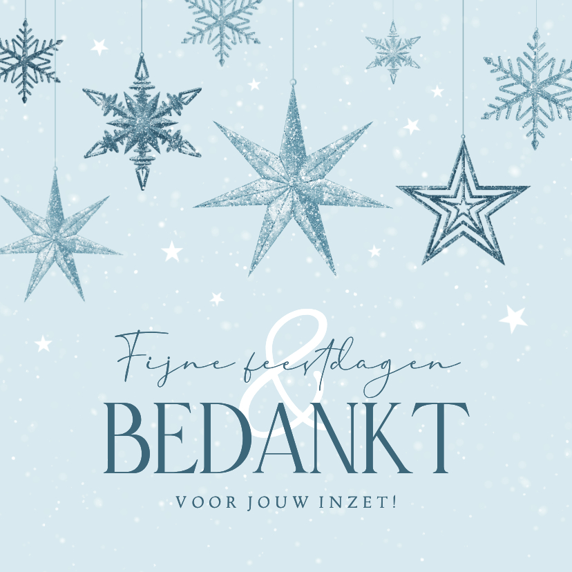 Zakelijke kerstkaart winter sneeuwsterren sneeuw bedankt - Zakelijke kerstkaarten Zakelijke kerstkaarten - Zakelijke kerstkaart winter sneeuwsterren sneeuw bedankt