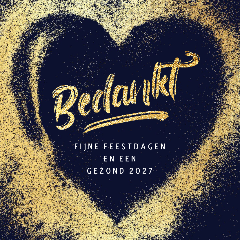 Zakelijke kerstkaarten bedankt hart van goud - Zakelijke kerstkaarten Zakelijke kerstkaarten - Zakelijke kerstkaarten bedankt hart van goud